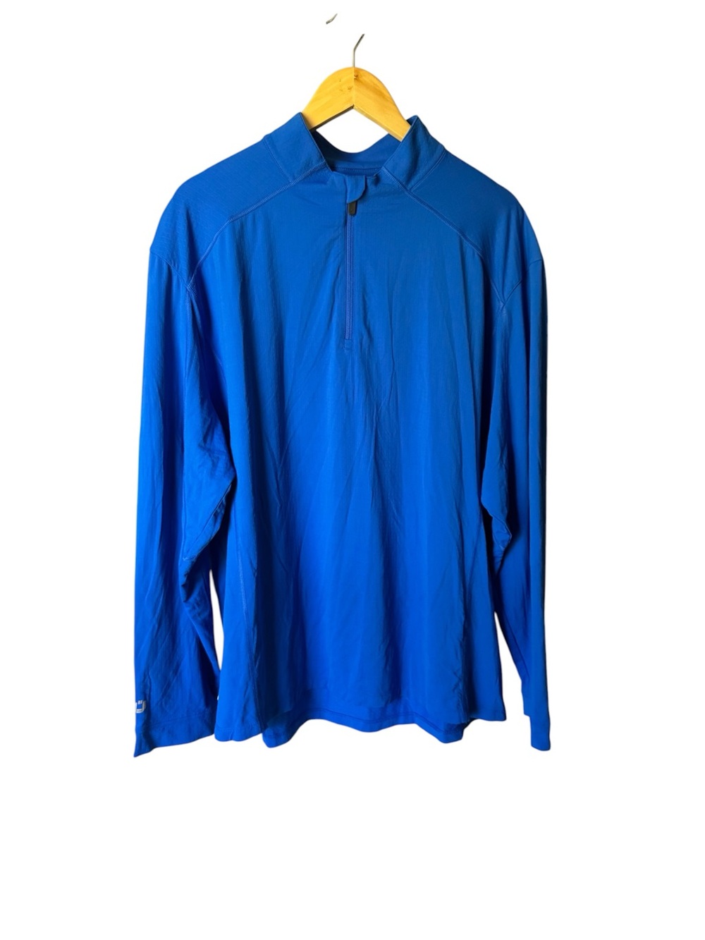 IBKUL Men's Long Sleeve Quarter-Zip Performance Top - Blue